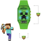 Minecraft kids green digital watch with silicone strap (British brand)