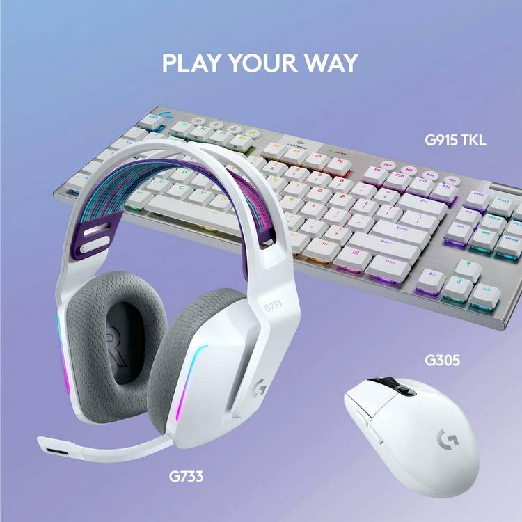 Logitech G733 white gaming headset (British brand)