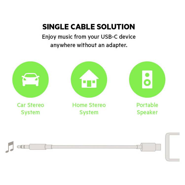 Belkin 3.5mm aux audio cable USB-C black - British product