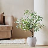 Argos Habitat Artificial Green Olive Tree in White Resin Pot 86cm- Buy online at McGrocer
