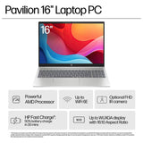 HP Pavilion 16-inch laptop silver AMD Ryzen 5 - British product