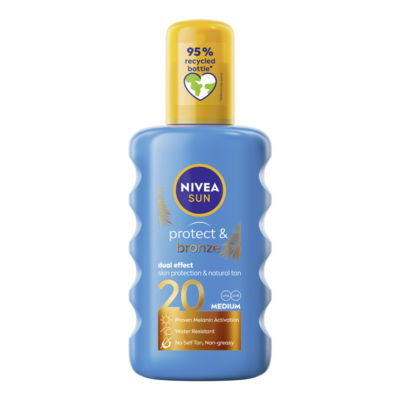 Nivea Protect & Bronze SPF 20 sun protection spray 200ML, imported from the UK