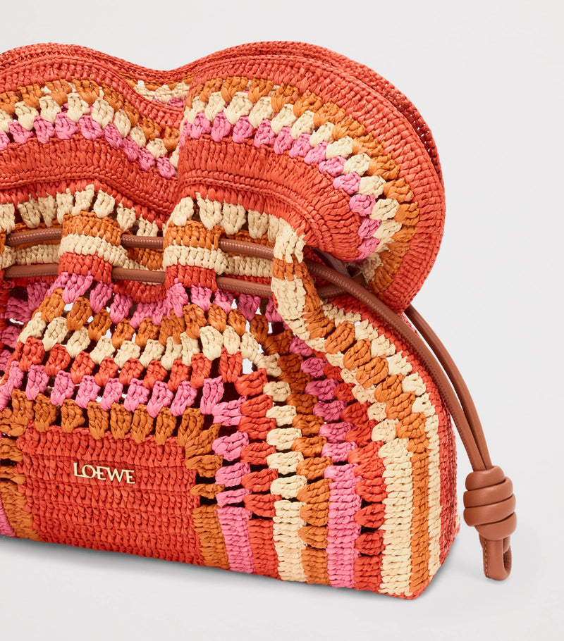 LOEWE medium raffia flamenco clutch from Spain, UK version