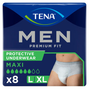 Tena Men Premium Fit Maxi Inkontinensundertøy L/XL 8-pakning