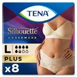 Tena Silhouette Cream L Incontinence Pants 8 Pack, imported from the UK