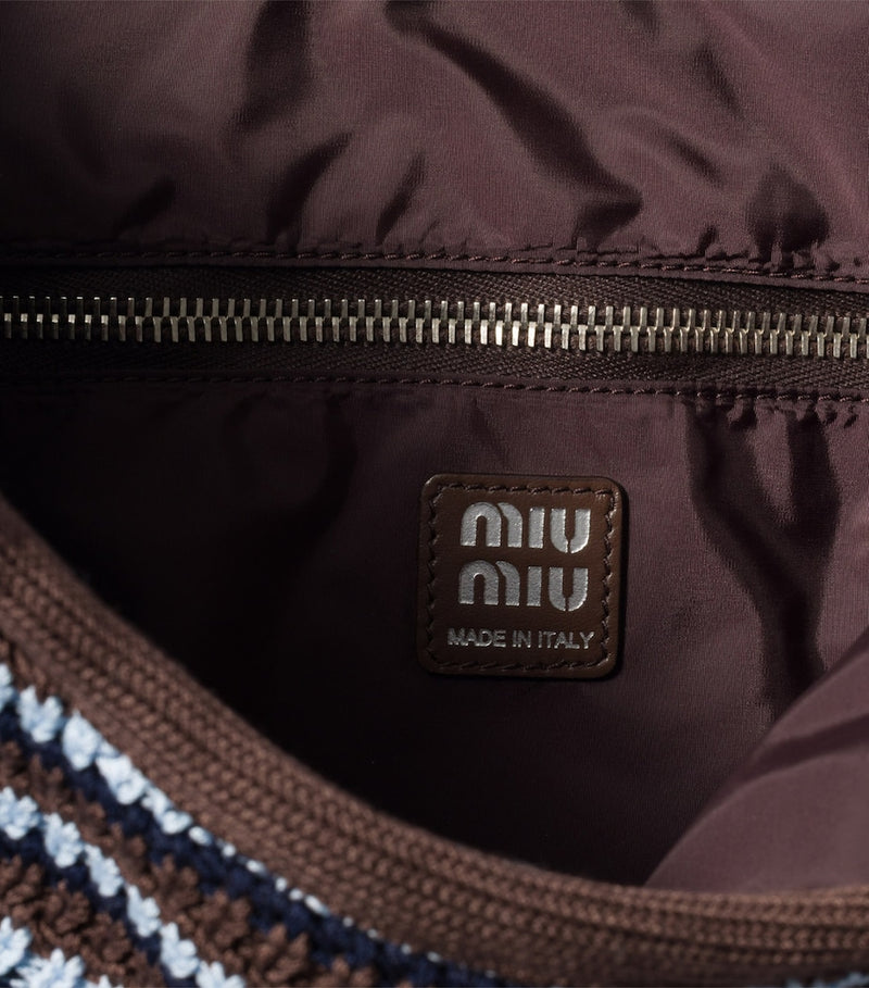 Miu Miu Crochet Ivy Tote Bag woven cotton, UK version