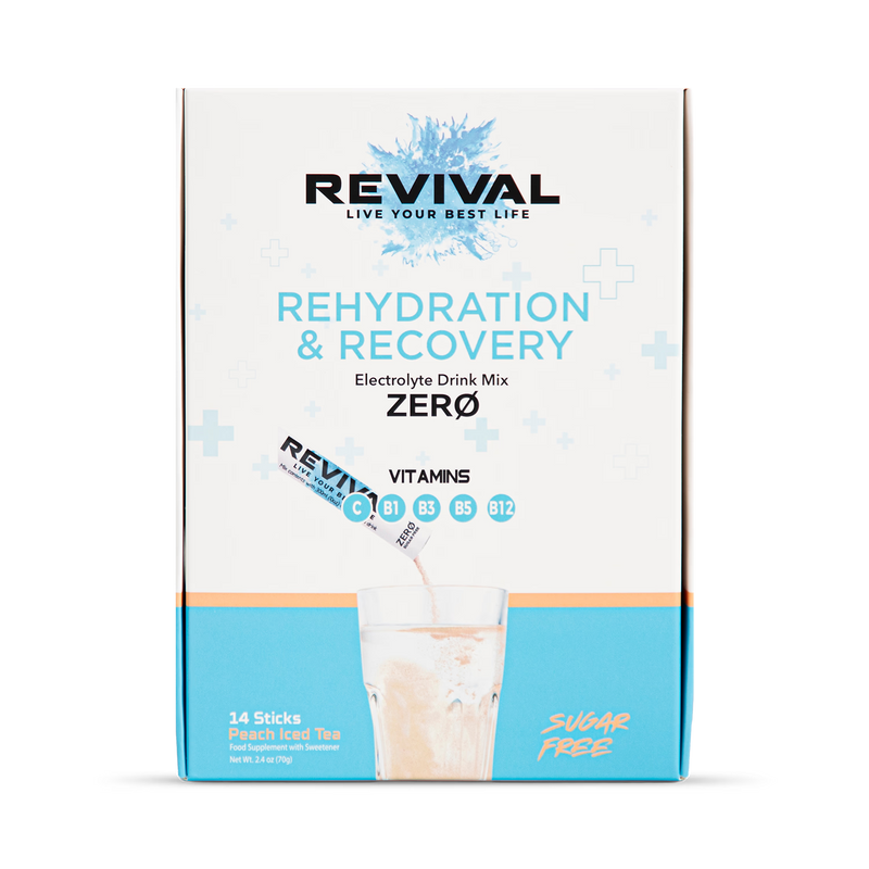Revival Zero Peach Iced Tea drink mix sachets - British product