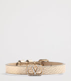 Valentino Garavani rose-gold leather VLogo bracelet 1cm, imported from the UK