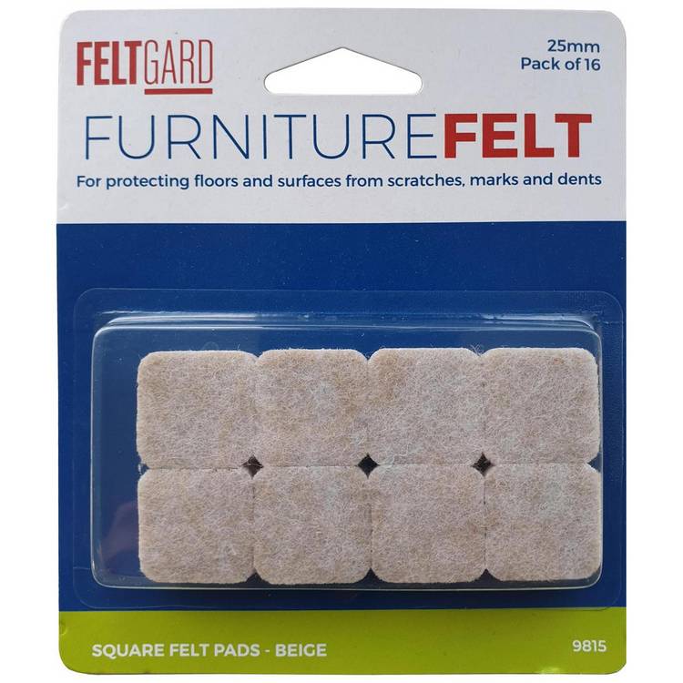 Felt Gard square protective pads 25mm 16 pack (British brand)