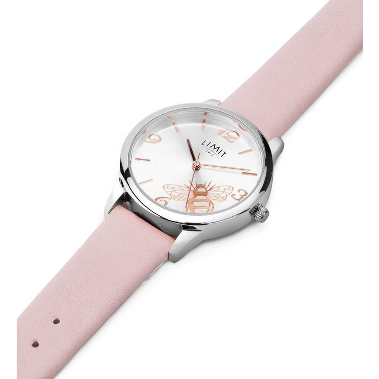 Limit ladies faux leather watch gift set with bee pendant (British brand)