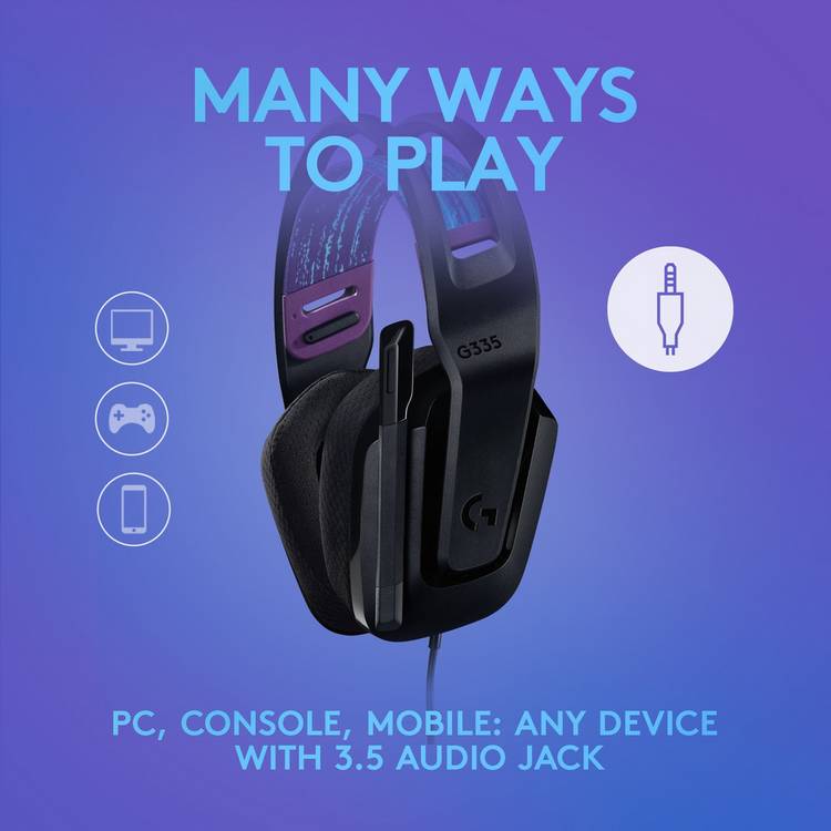 Logitech G335 wired gaming headset black - British product