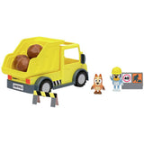 Bluey dump truck playset with rocks and signs, UK version