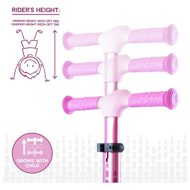 Zinc Flyte 3 wheel kids scooter pink (British brand)