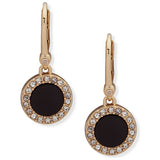 DKNY Gold and Black Crystal Drop Earrings 12.19mm, imported from the UK