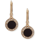DKNY Gold and Black Crystal Drop Earrings 12.19mm, imported from the UK