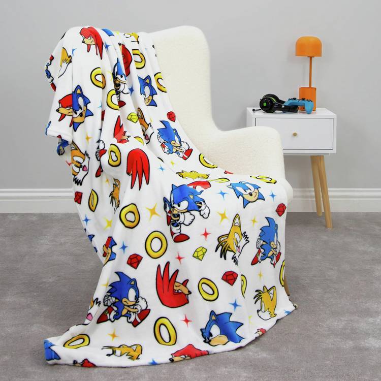 Sonic the Hedgehog fleece throw white 100x150cm - British product