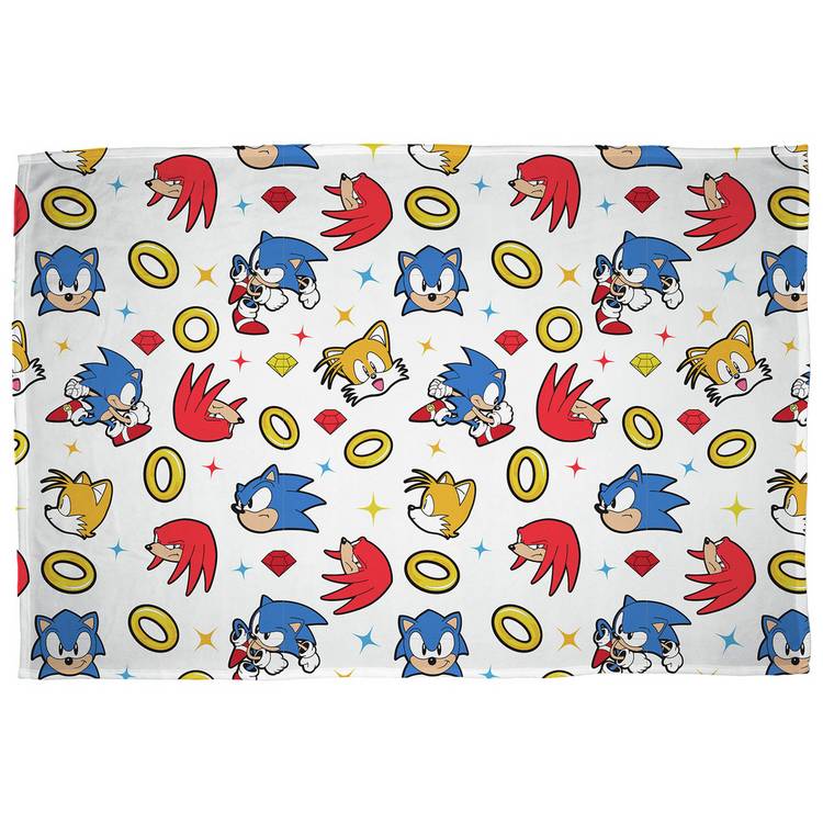 Sonic the Hedgehog fleece throw white 100x150cm - British product