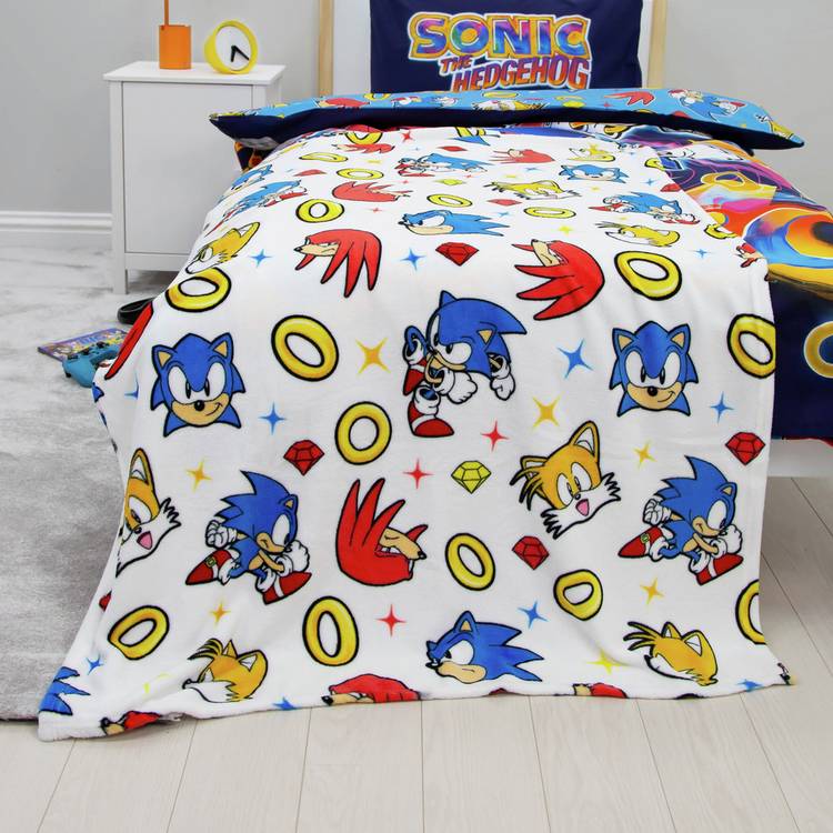 Sonic the Hedgehog fleece throw white 100x150cm - British product