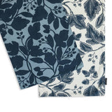 Habitat floral reversible cotton table runner navy, UK version