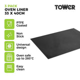 Tower oven liners set of 3 40cm x 33cm, imported from the UK