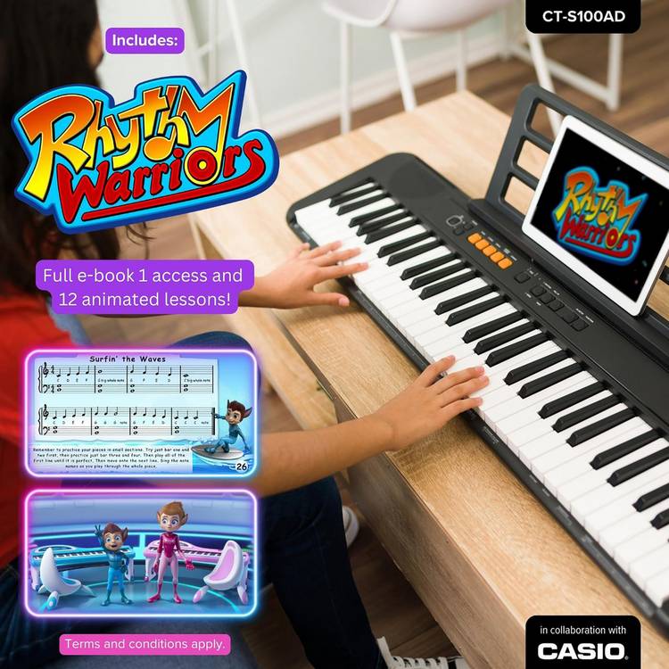 Casio CT-S100AD keyboard bundle stand headphones, imported from the UK