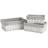 Habitat pack of 3 wicker storage baskets white (British brand)