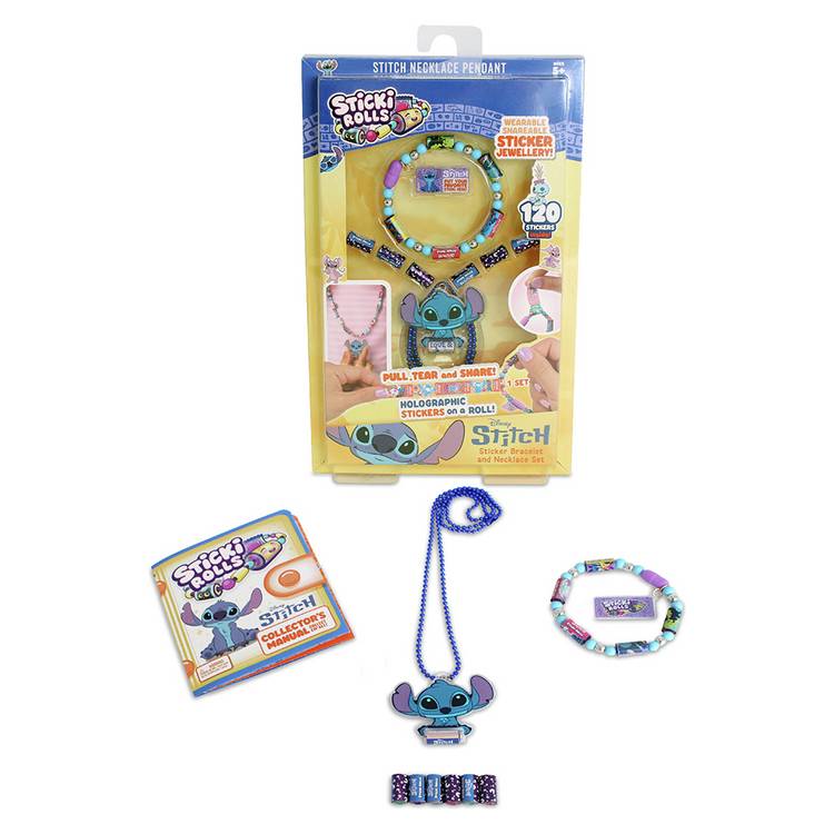 Disney Stitch Sticki Rolls pendant and bracelet set, UK version