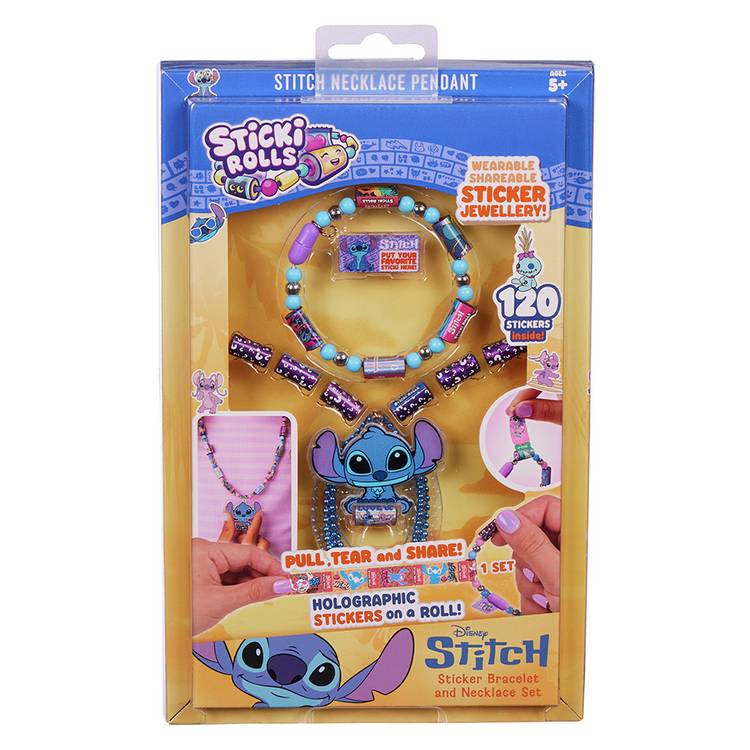 Disney Stitch Sticki Rolls pendant and bracelet set, UK version
