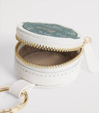 Harrods leather brie keyring gold-tone hardware, imported from the UK