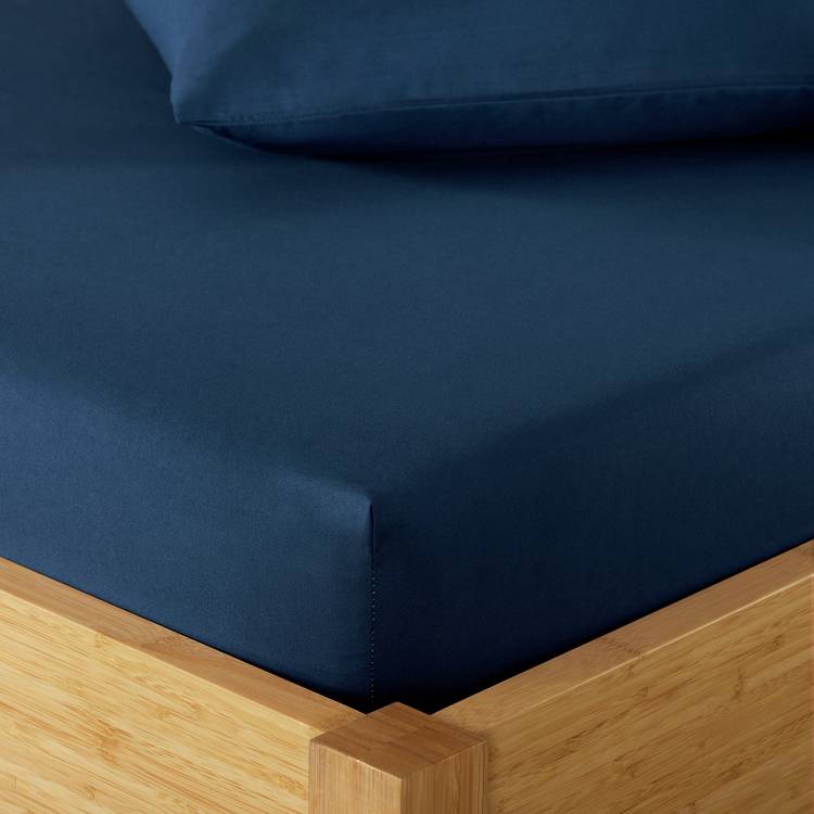 Home Essentials navy fitted sheet single, imported from the UK