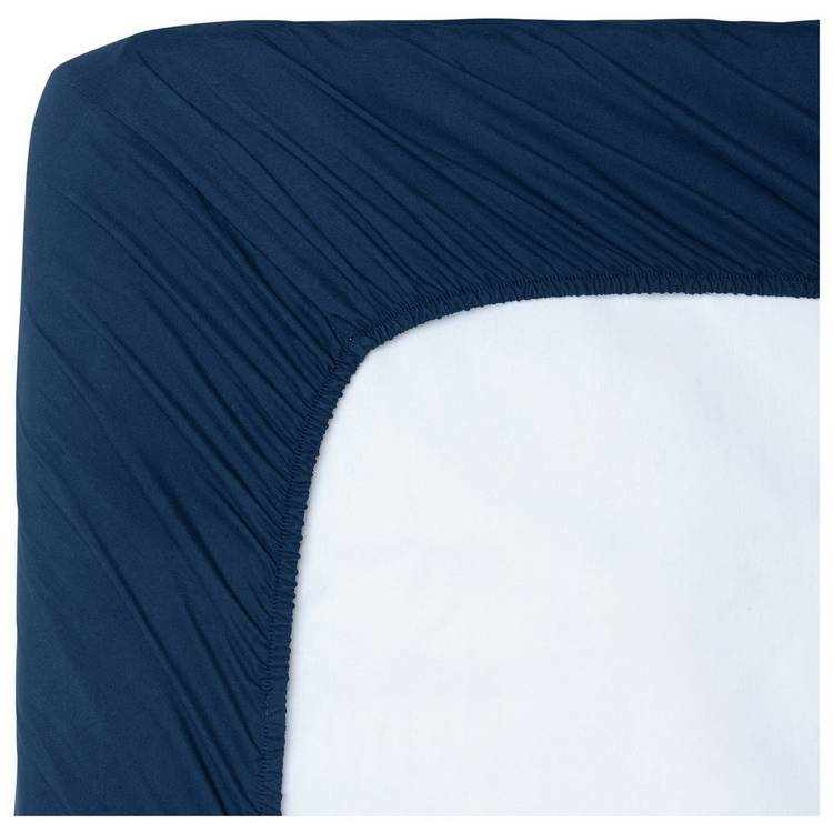 Home Essentials navy fitted sheet single, imported from the UK