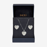 Inicio mother of pearl pendant earrings set, imported from the UK