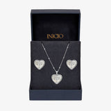Inicio mother of pearl pendant earrings set, imported from the UK