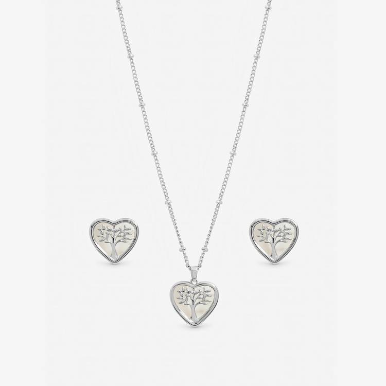 Inicio mother of pearl pendant earrings set, imported from the UK