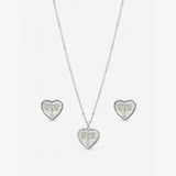 Inicio mother of pearl pendant earrings set, imported from the UK