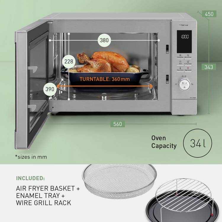 Panasonic NN-CD88 silver air fryer microwave 34L (British brand)