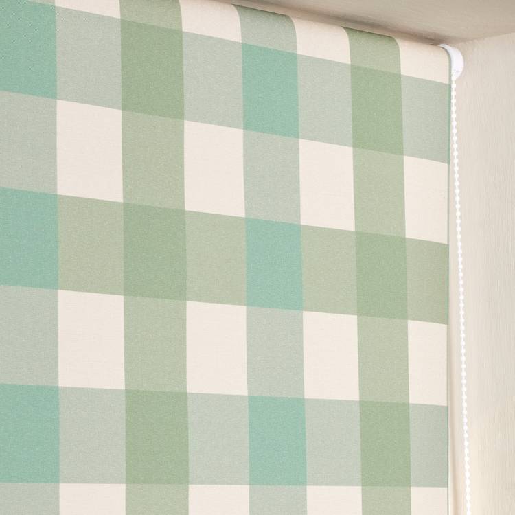 Argos Home check blackout roller blind green 90cm, imported from the UK