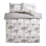 Argos Home landscape grey brushed cotton bedding set single, imported from the UK