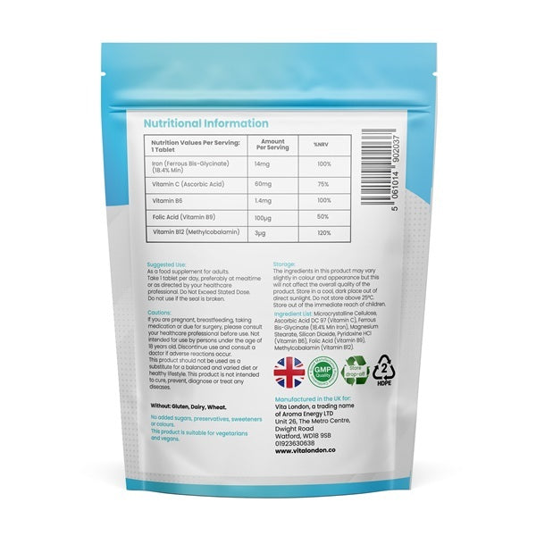 Vita London gentle iron supplement 120 tablets (British brand)