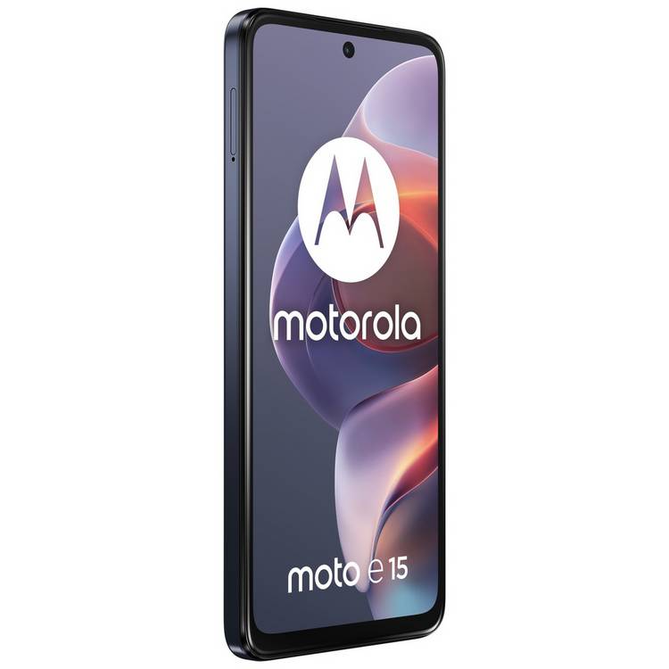 Motorola e15 64GB Denim Blue mobile phone, imported from the UK