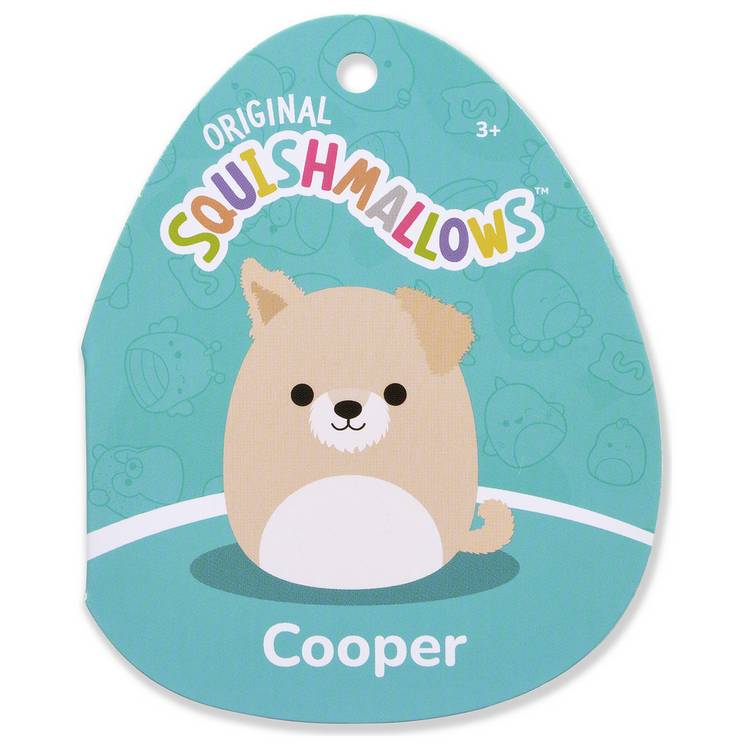 Squishmallows Cooper Tan Dog plush 7.5-inch, imported from the UK