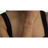 Ted Baker gold plated pink crystal heart adjustable bracelet - British product