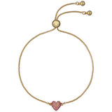 Argos Ted Baker Gold Plated Pink Crystal Heart Adjustable Bracelet- Buy online at McGrocer