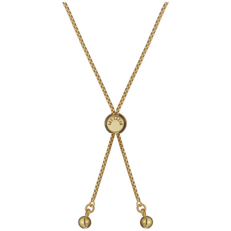 Ted Baker gold plated pink crystal heart adjustable bracelet - British product