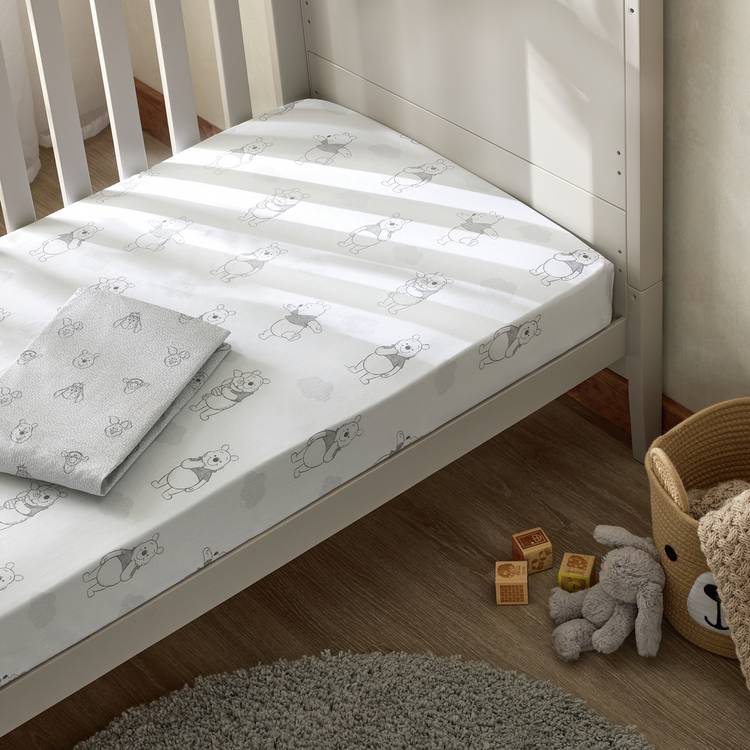 Disney Winnie the Pooh twin pack fitted sheets 60x120cm, UK version