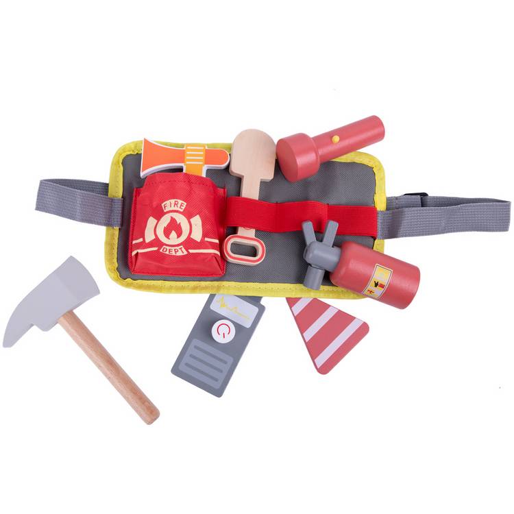 Chad Valley wooden firefighter roleplay playset 10.4 cm, imported from the UK