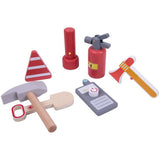 Chad Valley wooden firefighter roleplay playset 10.4 cm, imported from the UK