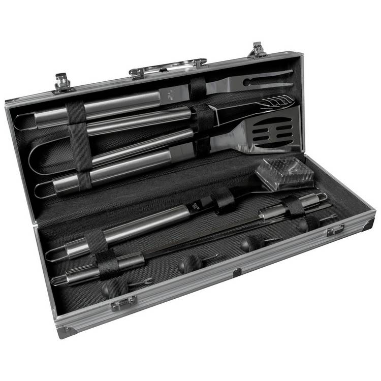 Menkind BBQ Tool Kit 10-piece set, imported from the UK