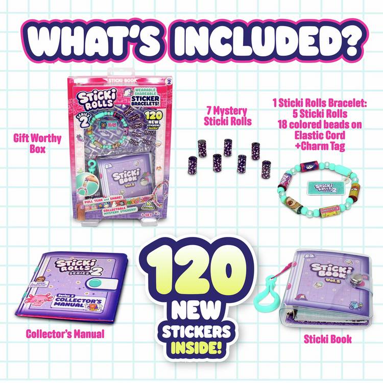 Sticki Rolls Book Pack Series 2, imported from the UK