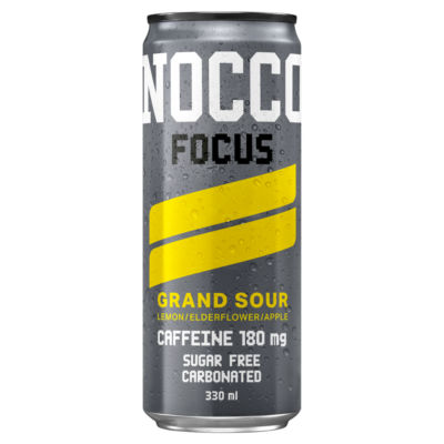 Nocco Focus Grand Sour energy drink 330ml, UK version
